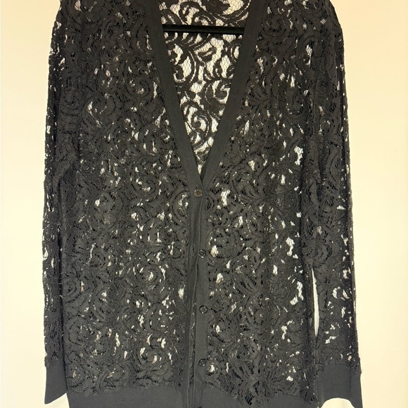 MICHAEL Michael Kors Sweaters - MICHAEL Michael Kors Elegant Black Lace Cardigan Size L/XL